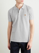 Maison Kitsuné - Logo-Appliquéd Cotton-Piqué Polo Shirt - Gray