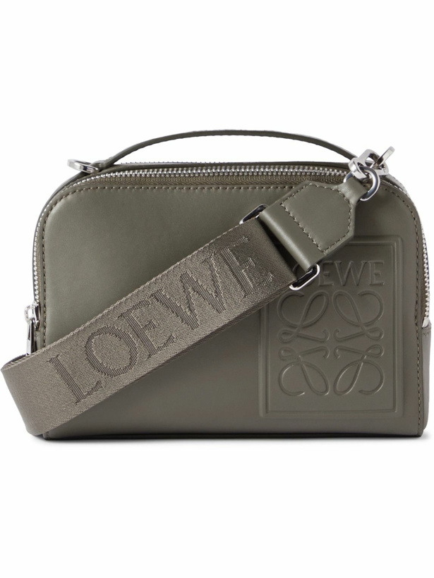 Photo: LOEWE - Mini Logo-Debossed Leather Messenger Bag