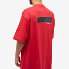 Balenciaga Men's Tape Logo T-Shirt in Red/White/Blue