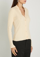 Vince Ribbed Cotton and Modal-blend Cardigan Off White
