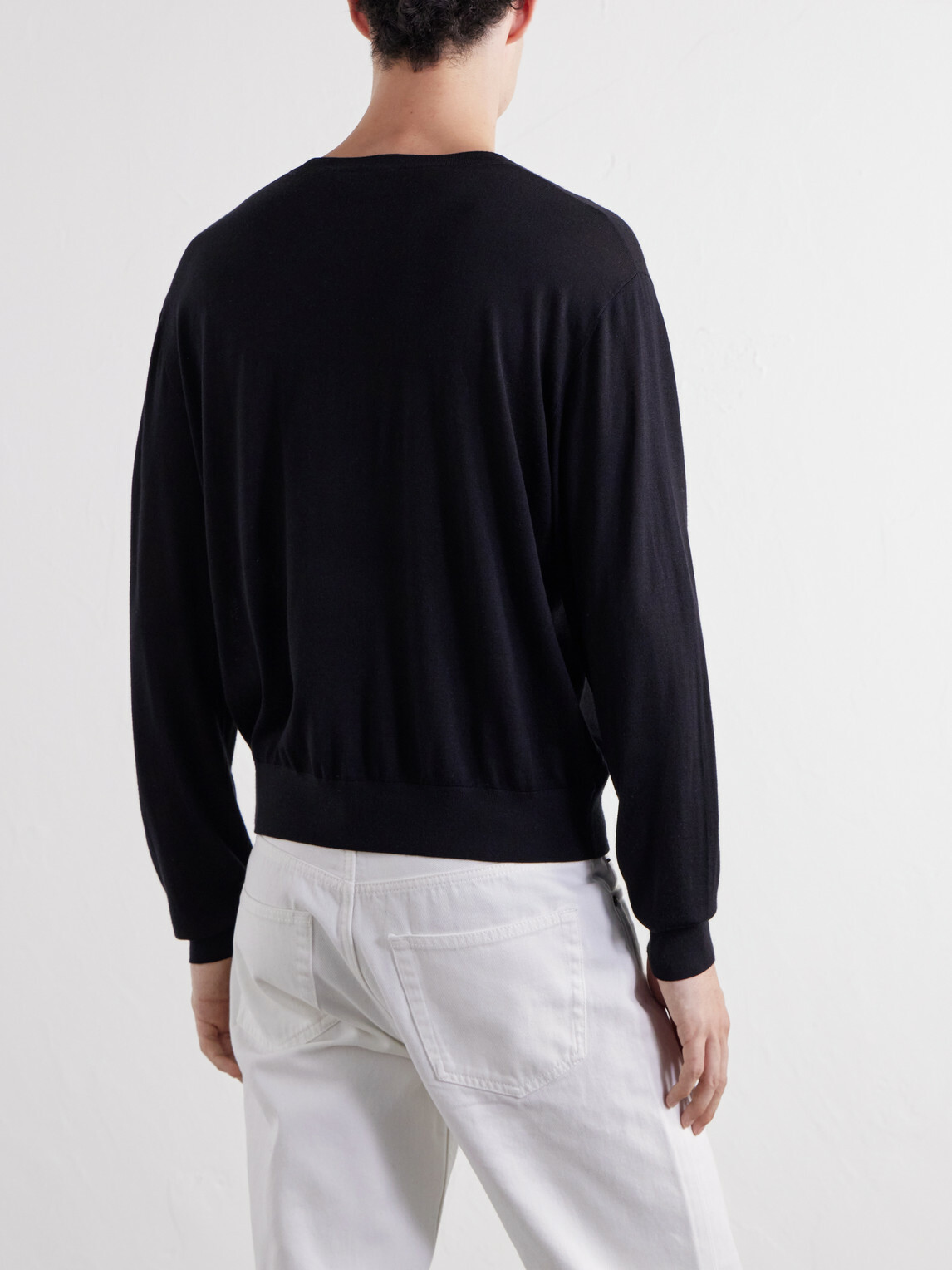 TOTEME - Merino Wool and Silk-Blend Sweater - Black