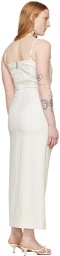 MSGM Off-White Pinstripe Maxi Dress