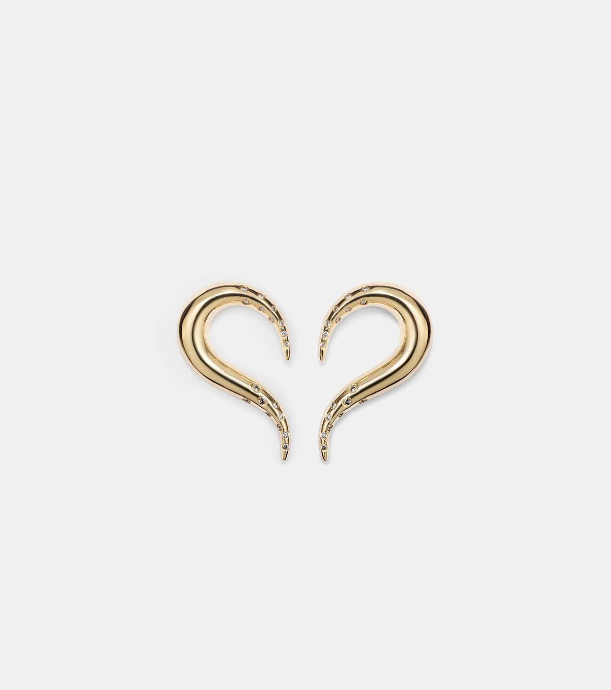 Mateo Swoosh 14kt gold earrings with diamonds