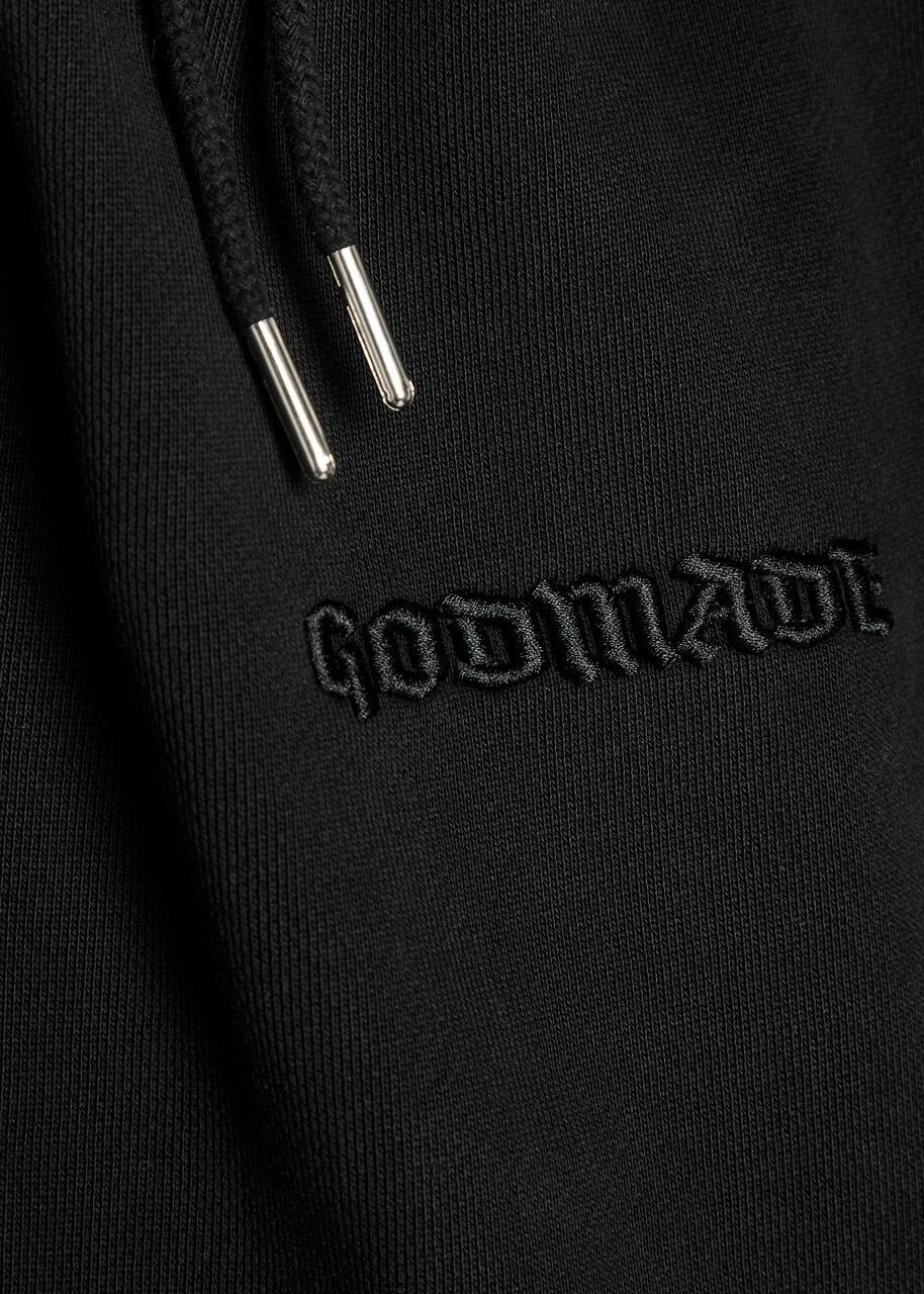 God Made Signature Logo Straight-leg Cotton Sweatpants Black