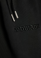 God Made Signature Logo Straight-leg Cotton Sweatpants Black