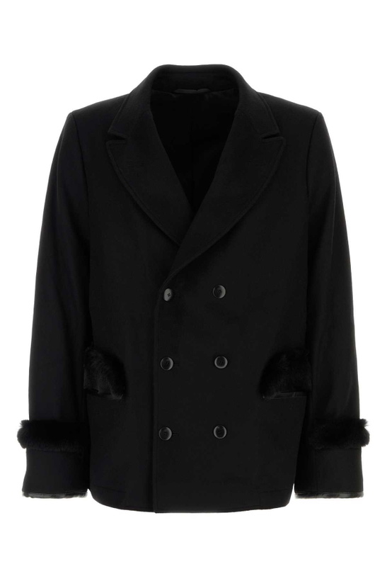 Photo: Random Identities Black Wool Blend Coat