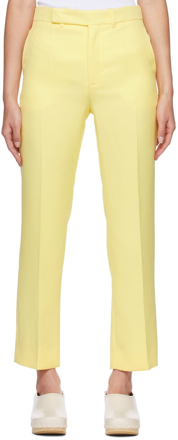 Chloé Yellow Silk Trousers Chloe