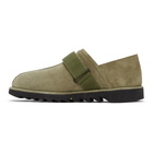 Loewe Khaki Suede Slip-On Loafers