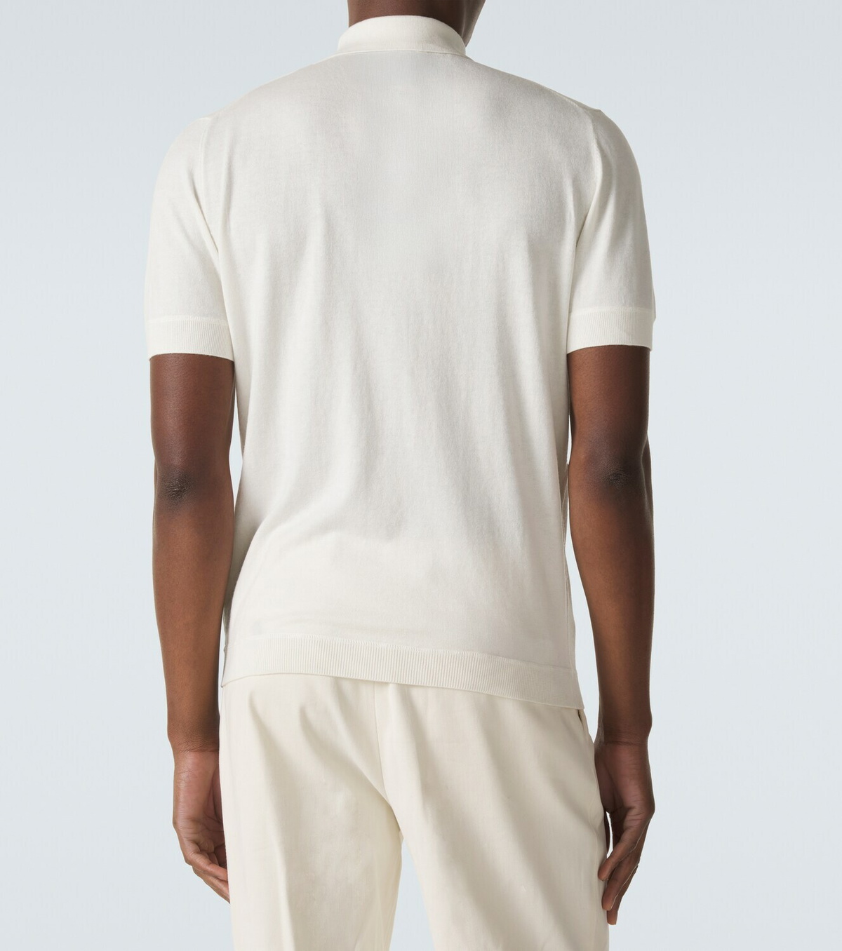 Allude Cotton, silk, and cashmere polo shirt