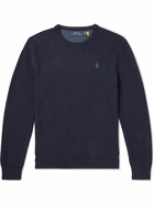 Polo Ralph Lauren - Logo-Embroidered Textured-Cotton Sweater - Blue