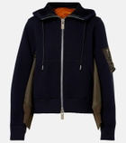 Sacai Paneled zip-up hoodie