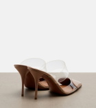 Alaïa Le Cœur patent leather and PU mules