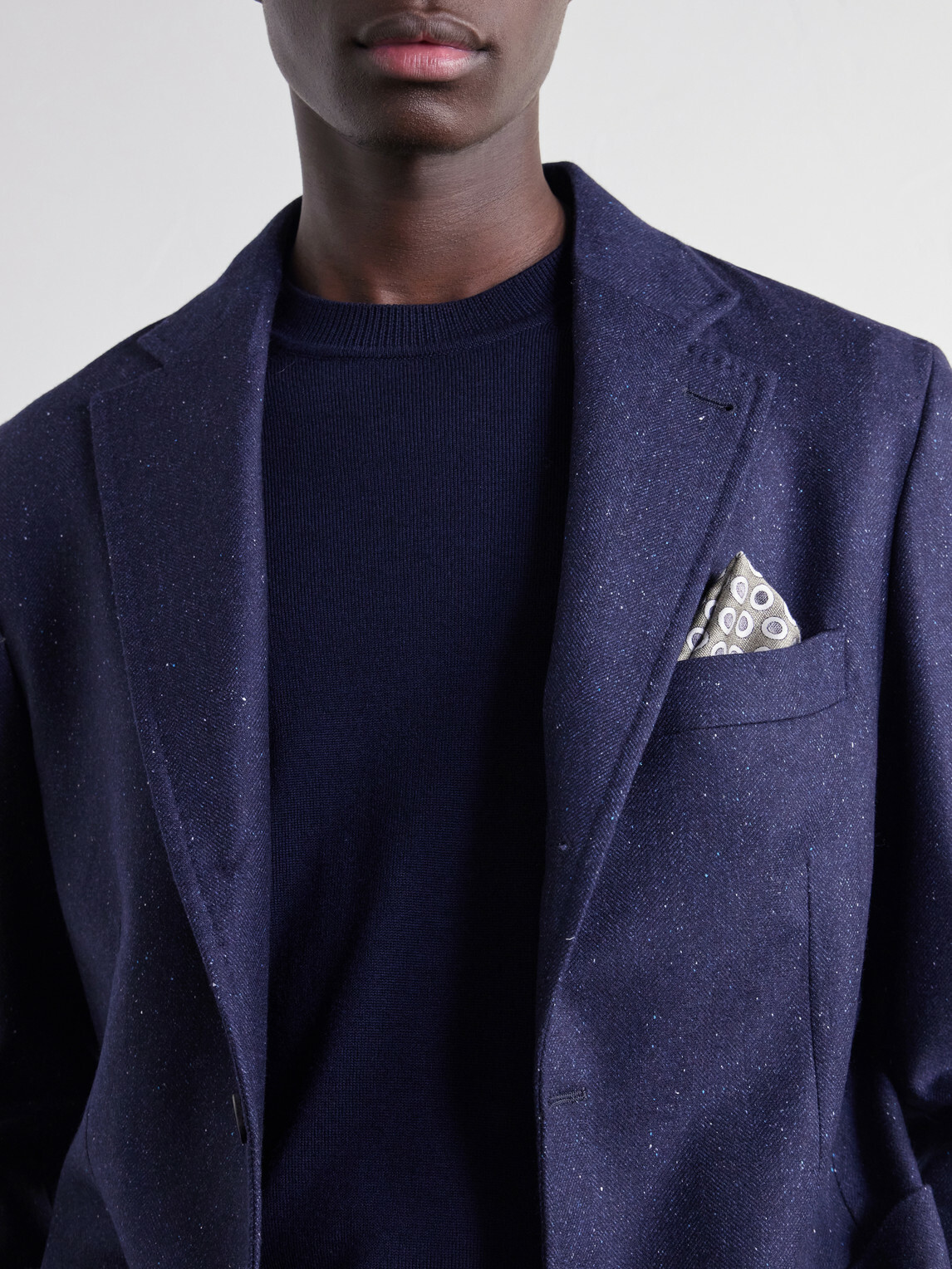 Rubinacci - Darted Flecked Wool-Herringbone Suit Jacket - Blue