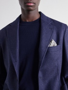 Rubinacci - Darted Flecked Wool-Herringbone Suit Jacket - Blue