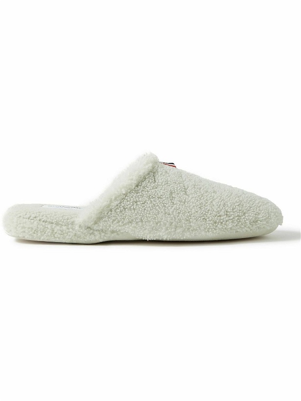 Photo: Thom Browne - Grosgrain-Trimmed Shearling Slippers - Neutrals