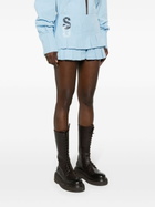 Sinead O'Dwyer Blue Ra-Ra Organic-Cotton Pleated Skort