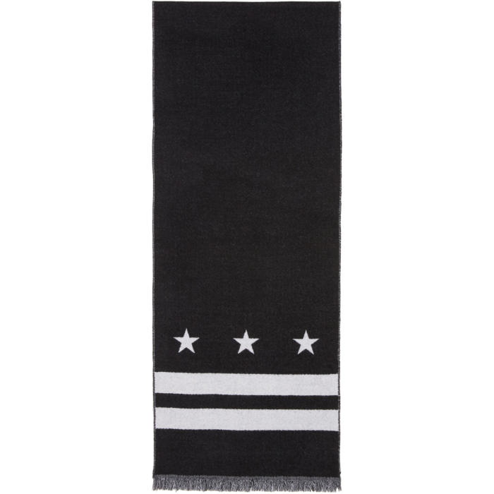 Photo: Givenchy Black Stars and Double Stripes Scarf