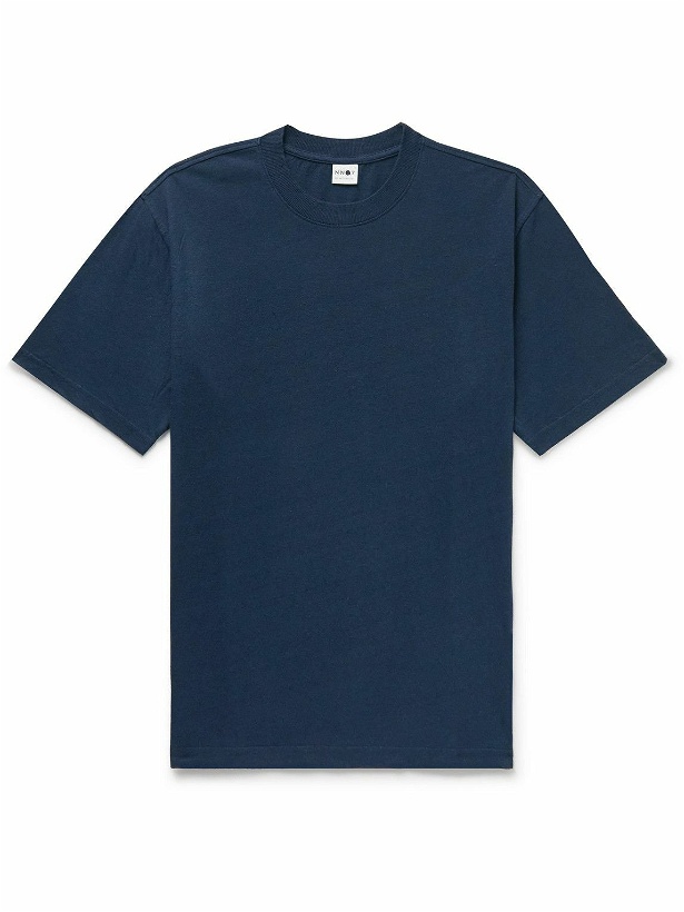 Photo: NN07 - Adam 3266 Slub Linen and Cotton-Blend Jersey T-Shirt - Blue