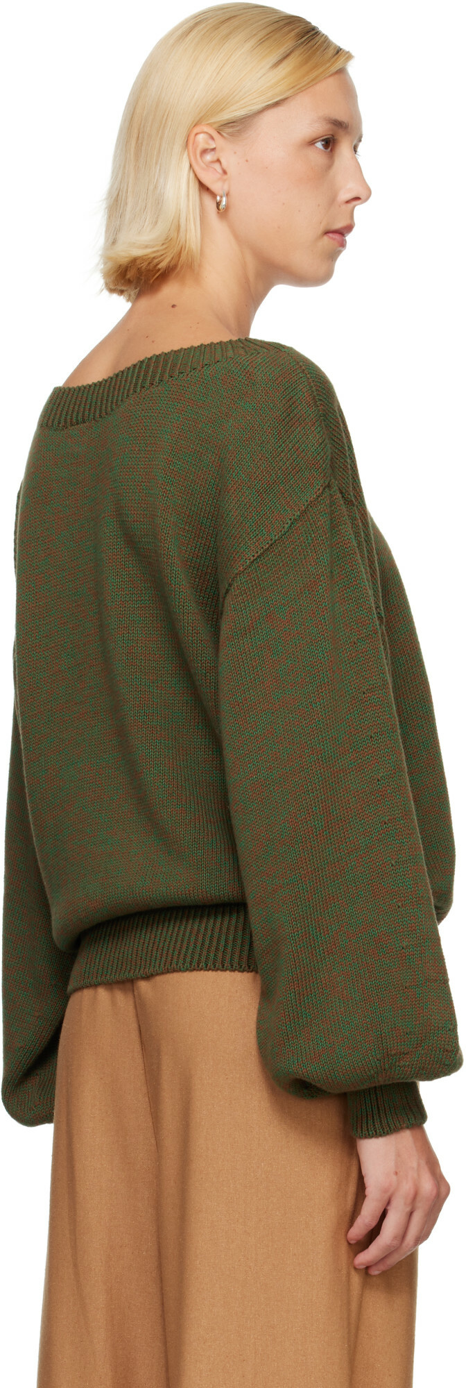 Baserange Green & Brown Calla Sweater