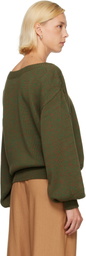 Baserange Green & Brown Calla Sweater