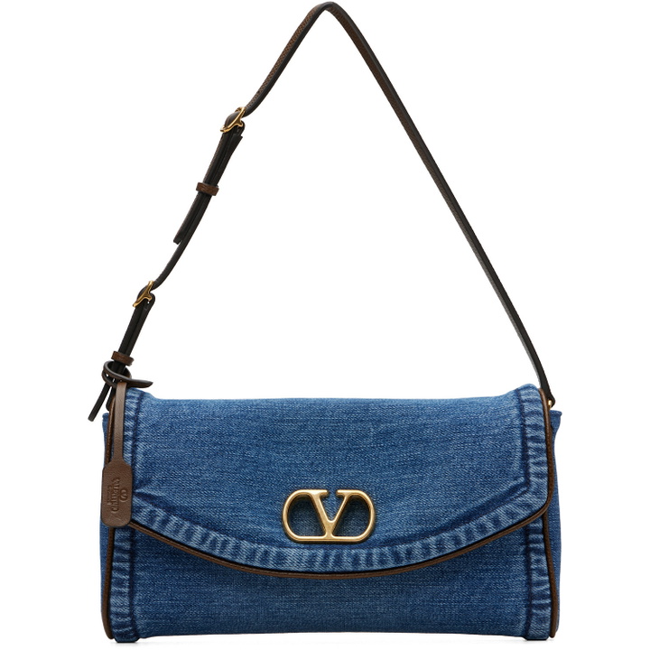 Photo: Valentino Garavani Blue DeVain Small Denim Shoulder Bag