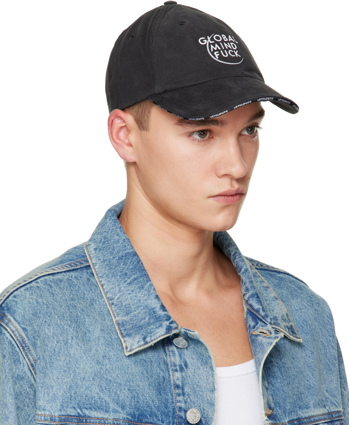 VETEMENTS Black 'Global Mind Fuck' Cap