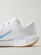 Nike Tennis - GP Challenge Pro Rubber-Trimmed Faux Suede and Mesh Sneakers - White