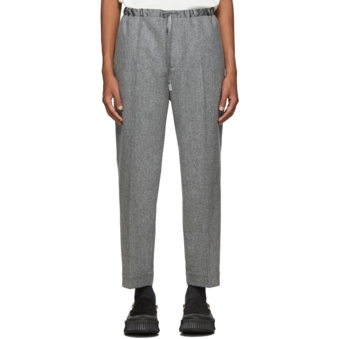 Photo: Jil Sander Plus Grey Cropped Drawstring Trousers