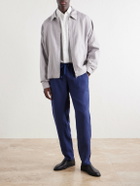 FEDELI - Straight-Leg Linen Drawstring Trousers - Blue