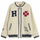 Human Made Men's Zip-Up Knit Cardigan in White