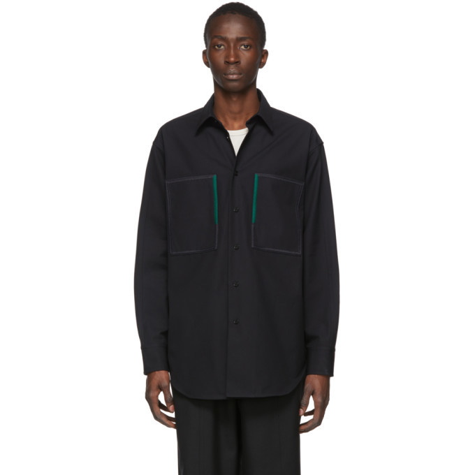 Photo: Jil Sander Black Canvas Archer Shirt