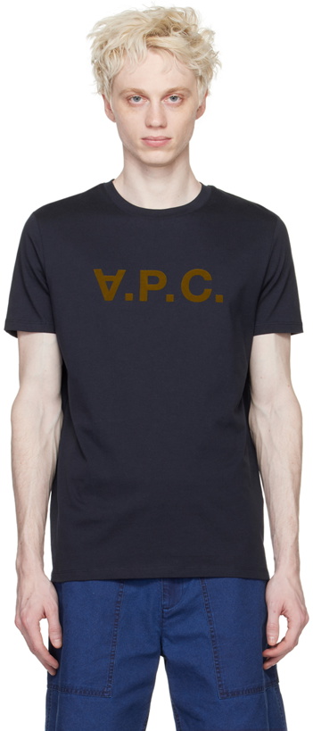 Photo: A.P.C. Navy 'VPC' H T-Shirt