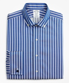 Brooks Brothers Men's Regent Regular-Fit Dress Shirt, Non-Iron Bengal Stripe | Blue