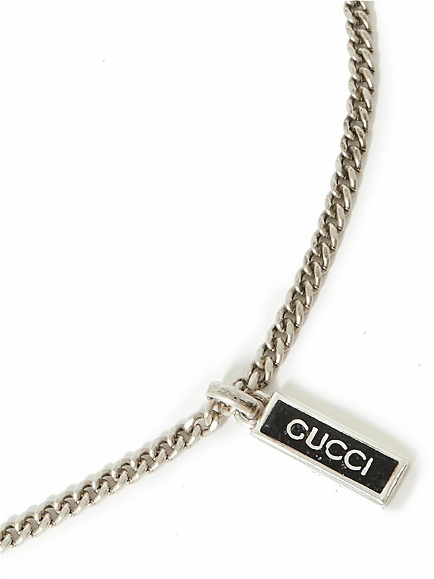Photo: GUCCI - Sterling Silver and Enamel Pendant Necklace