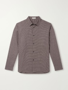ATON - Checked Cotton and Yak-Blend Shirt - Brown