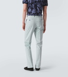 Etro Embroidered paisley cotton jacquard chinos