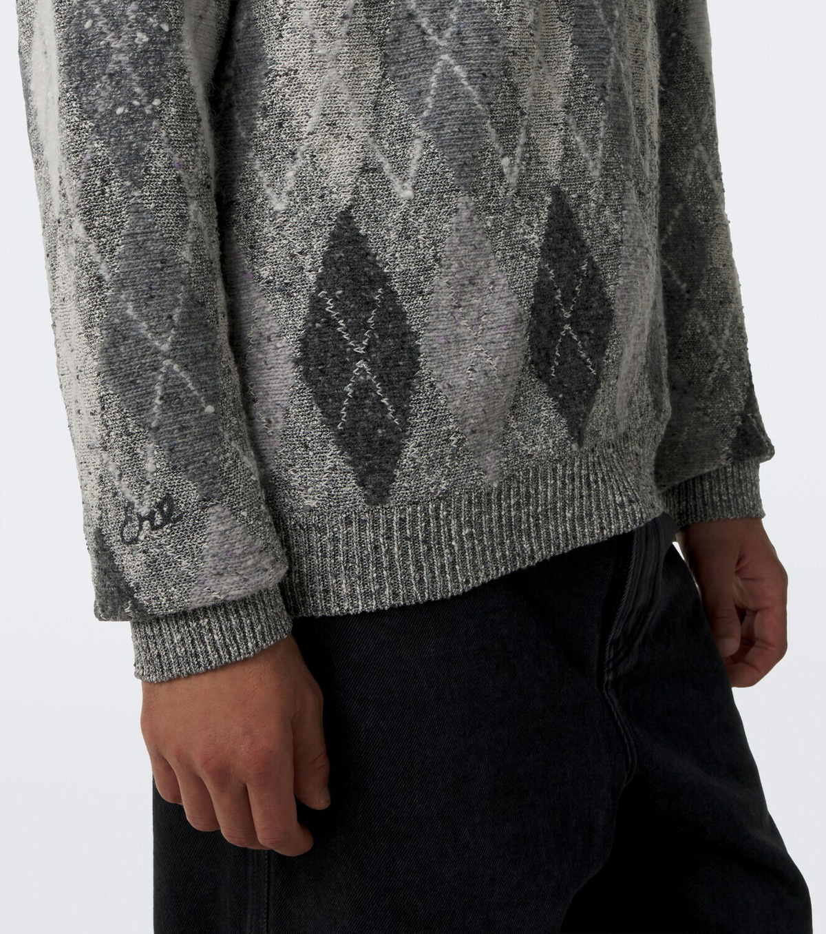 ERL Argyle cotton and wool-blend sweater