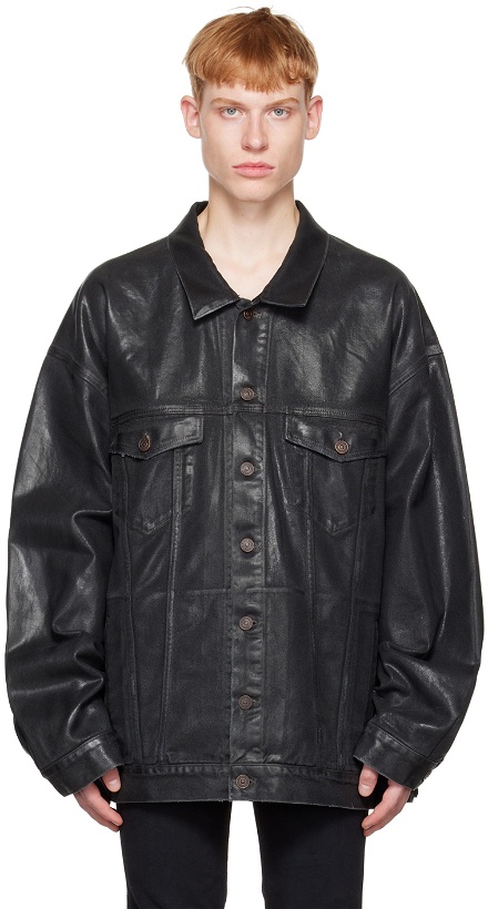 Photo: Balenciaga Black Distressed Denim Jacket