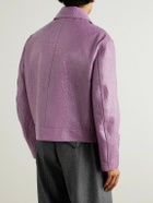 Jil Sander - Pebble-Grain Leather Jacket - Purple