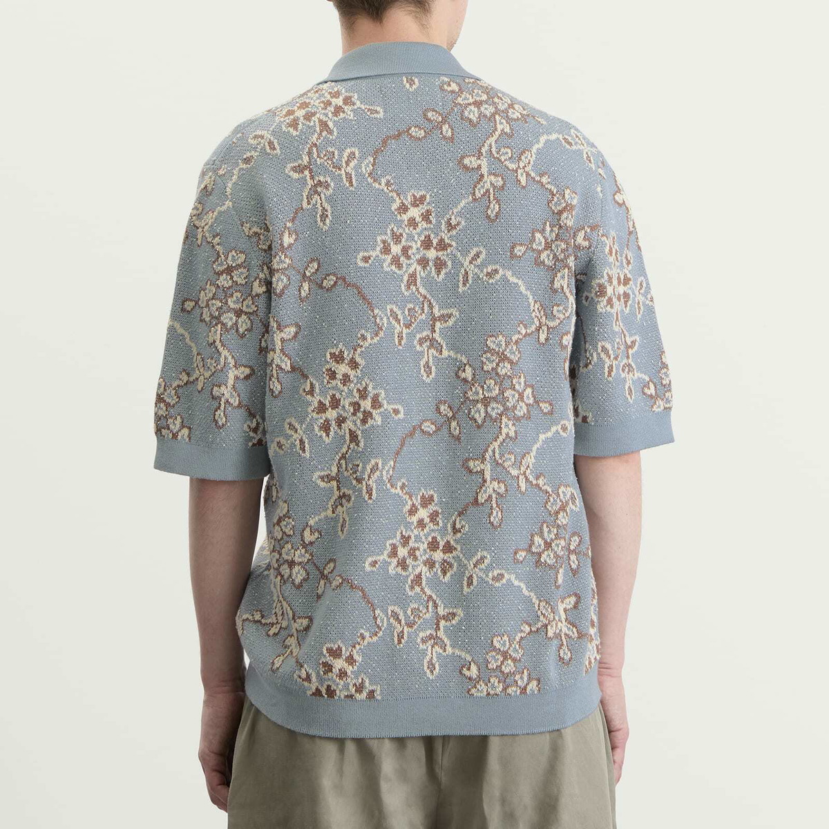 Corridor Men's Trellis Knit Shirt in Light Blue
