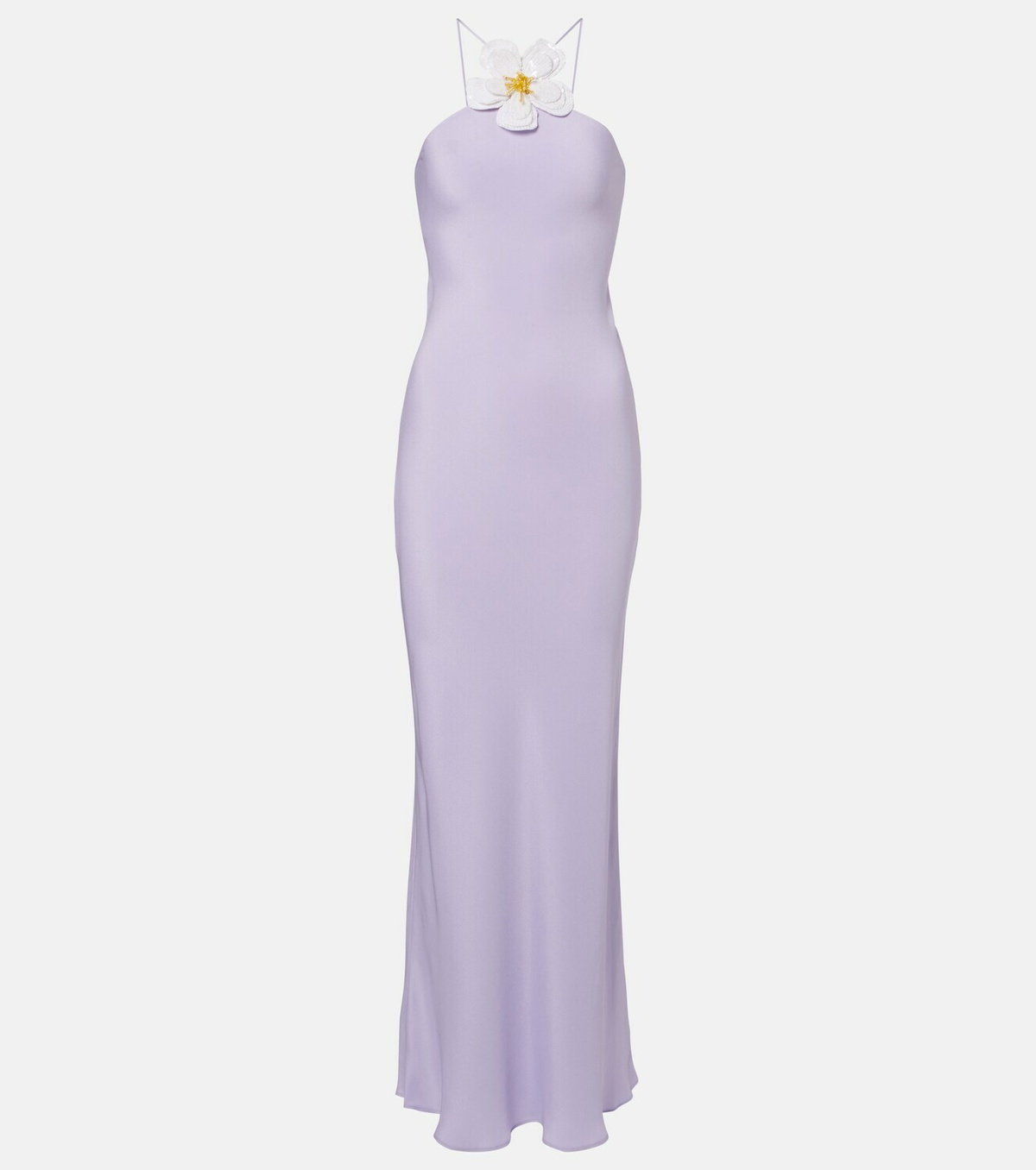 Rodarte Floral-appliqué silk crêpe maxi dress