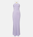 Rodarte Floral-appliqué silk crêpe maxi dress