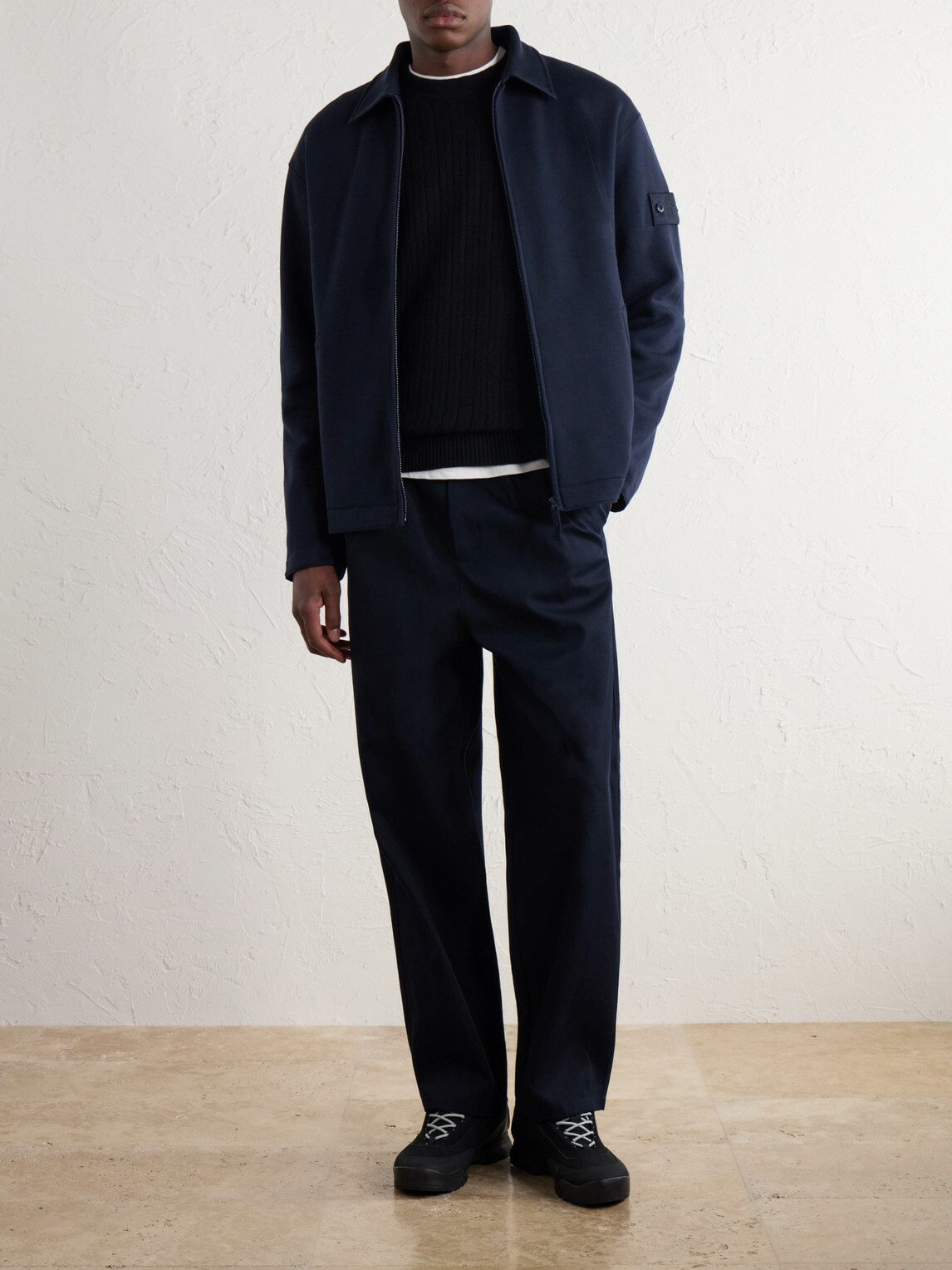 Stone Island - GHOST Wool and Cotton-Blend Zip-Up Sweater - Blue
