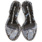 Alexander Wang Black and Blue Snake Nova Logo Sandals