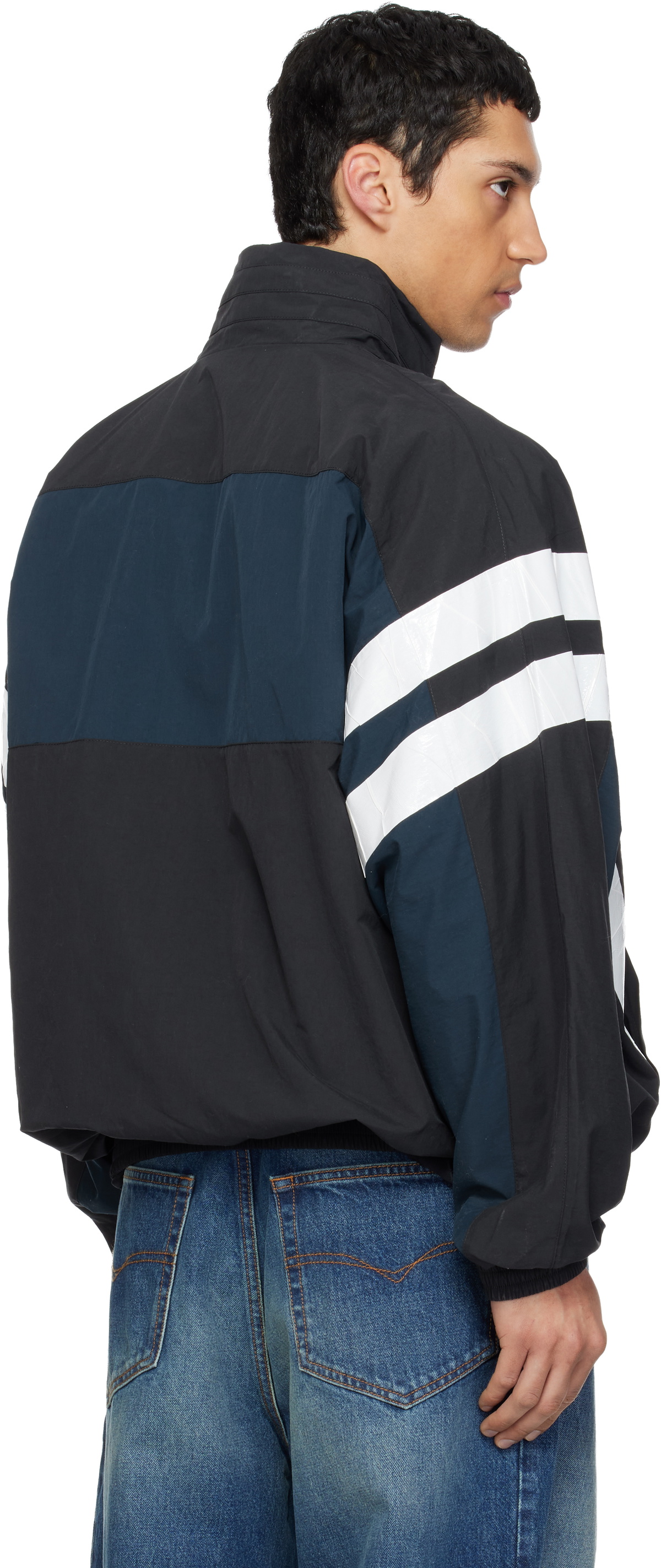 VETEMENTS Black & Blue Taped Track Jacket