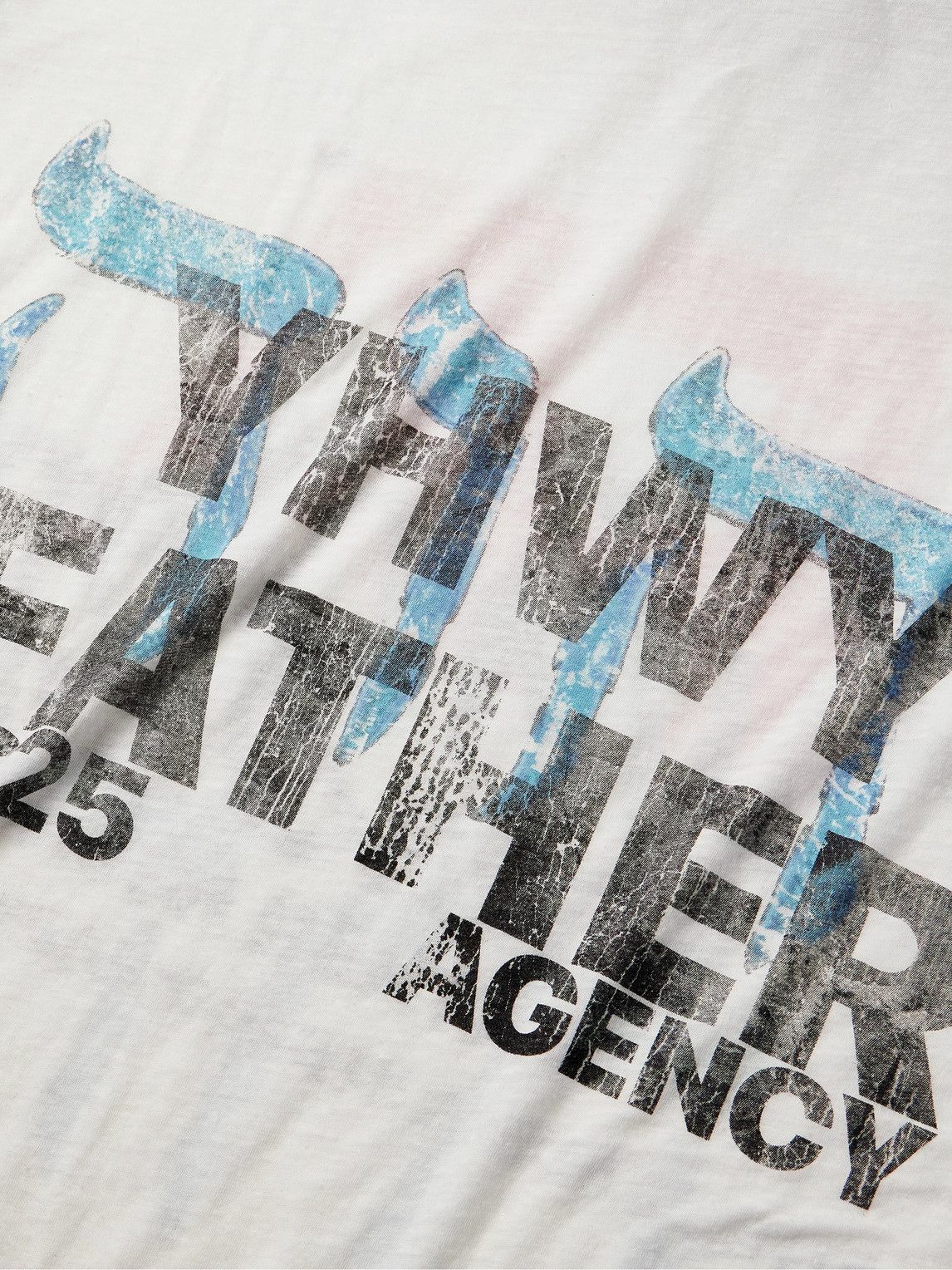 RRR123 - Leaders Logo-Print Stone-Washed Jersey T-Shirt - White