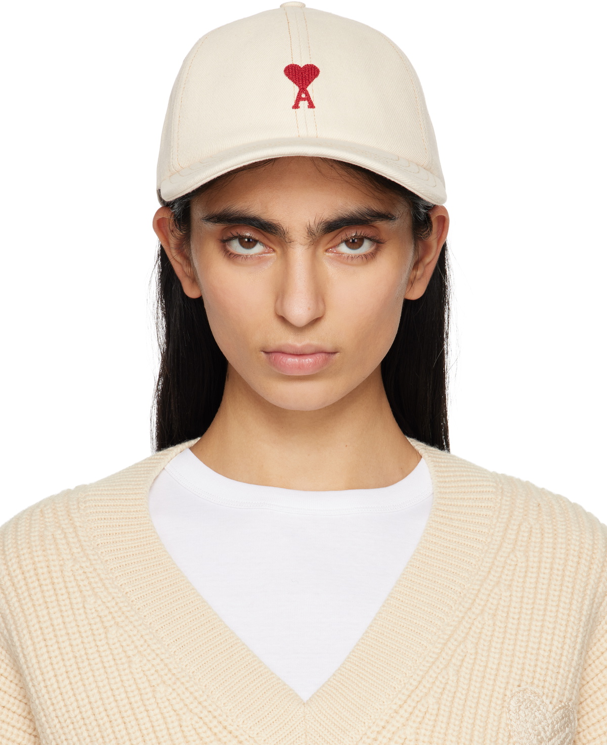 AMI Paris Red Ami De Coeur Embroidery Cap Used Blue – voilà.id