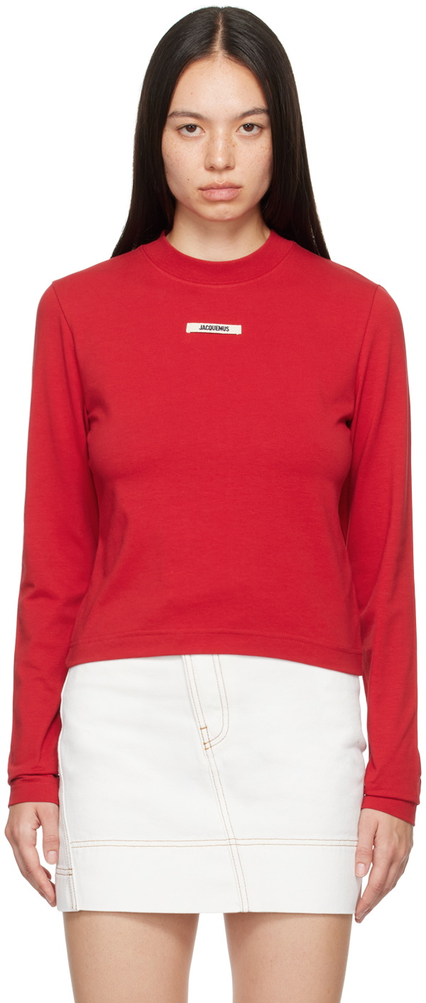 Jacquemus Red offers Single-sholuder Long sleeve T-shirt, Size 34