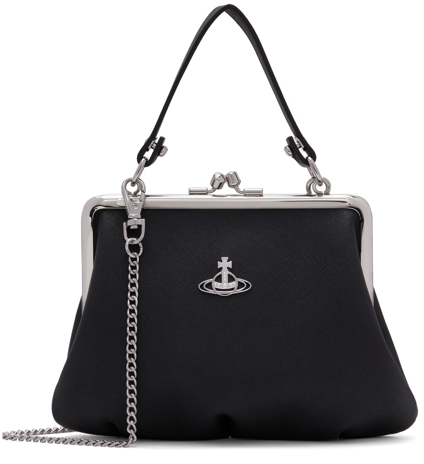 Vivienne Westwood Sofia Saffiano Leather Saddle Bag in Black