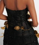 Oscar de la Renta Embellished sequined cocktail dress